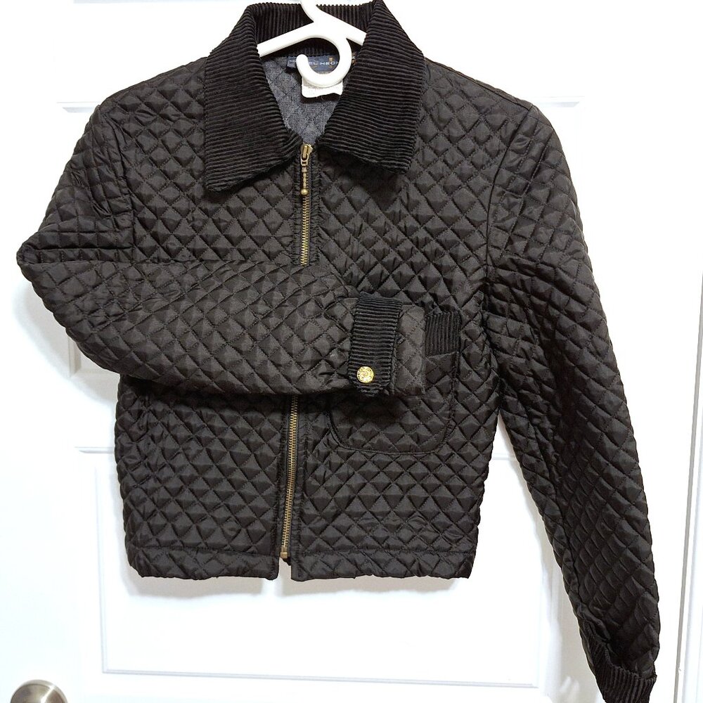 Vintage Daniel Hechter quilted black jacket Made in Canada